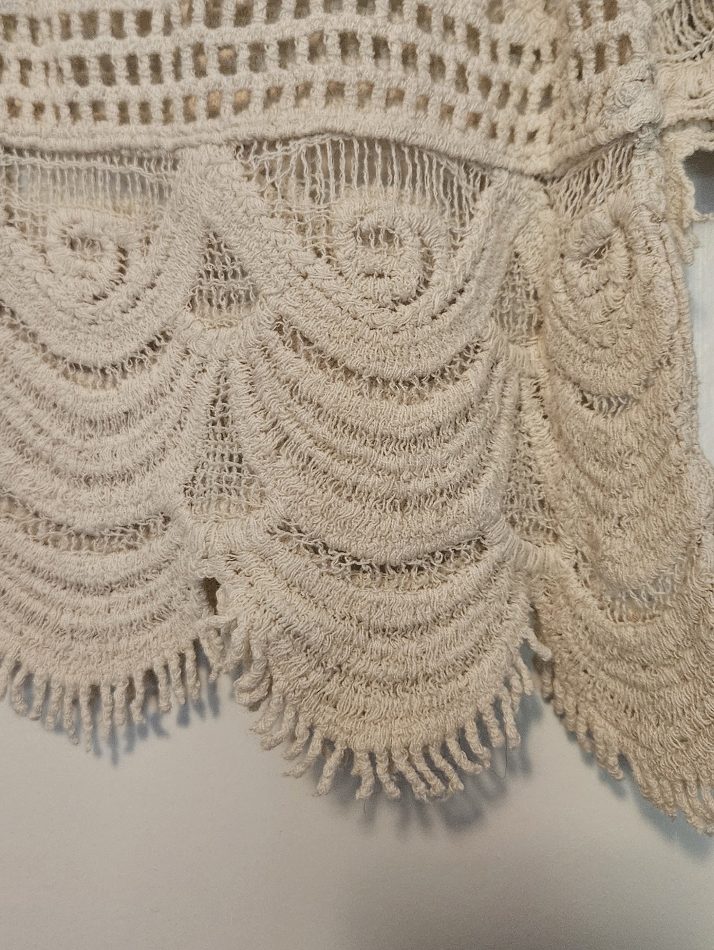 Boho Hand Crocheted Lace Women's Top - Cream - Picture 5 of 5